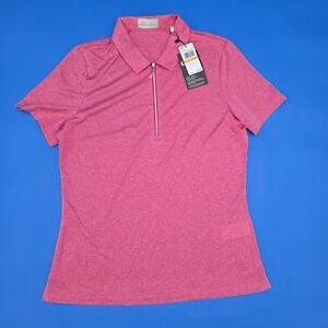 NWT Callaway Golf  1/4 Zip Opti-Dry Polo Shirt Pink Peacock Women's Small‎